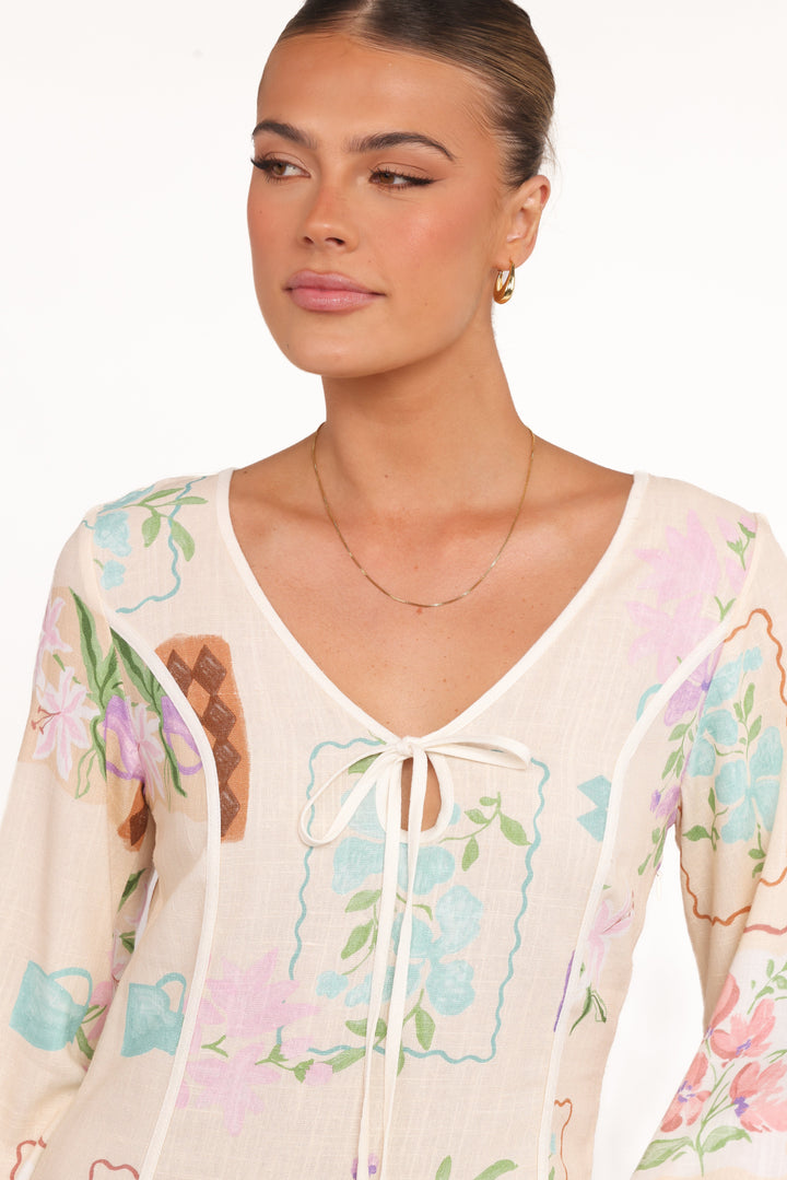 Narelle Mini Dress - Lilac Floral