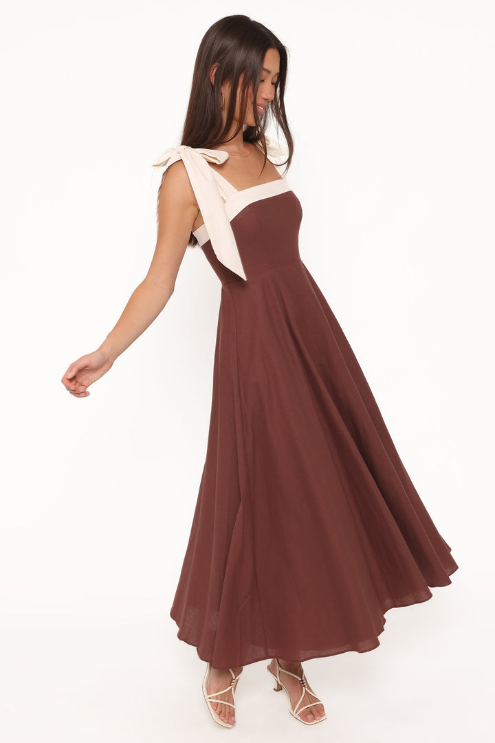 Olinda Midi Dress - Chocolate