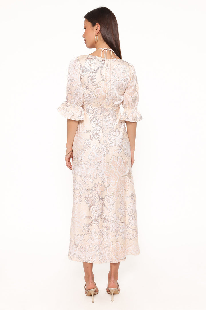 Pauline Long Sleeve Maxi Dress - Pastel Paisley