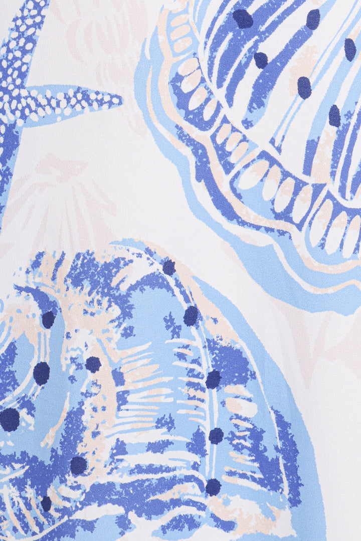 Peregian Strapless Maxi Dress - Blue Seashells