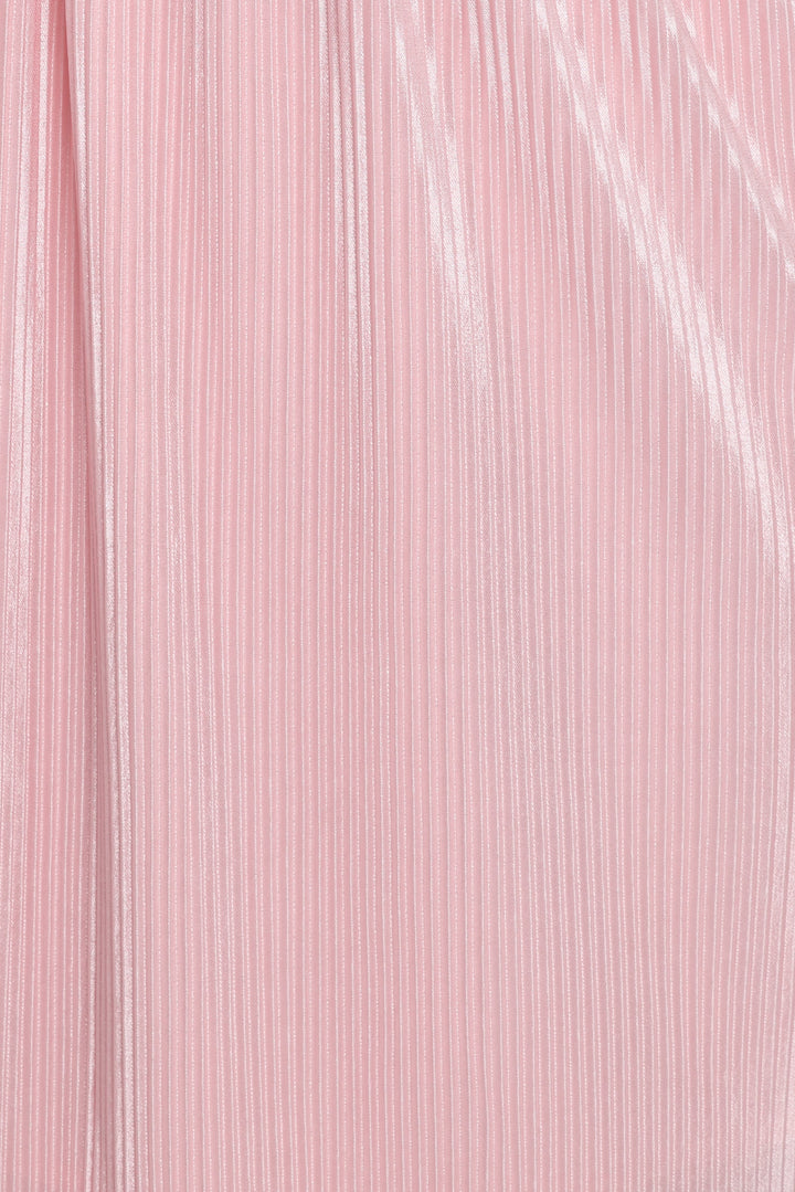 Pontee One Shoulder Pleated Midi Dress - Pink