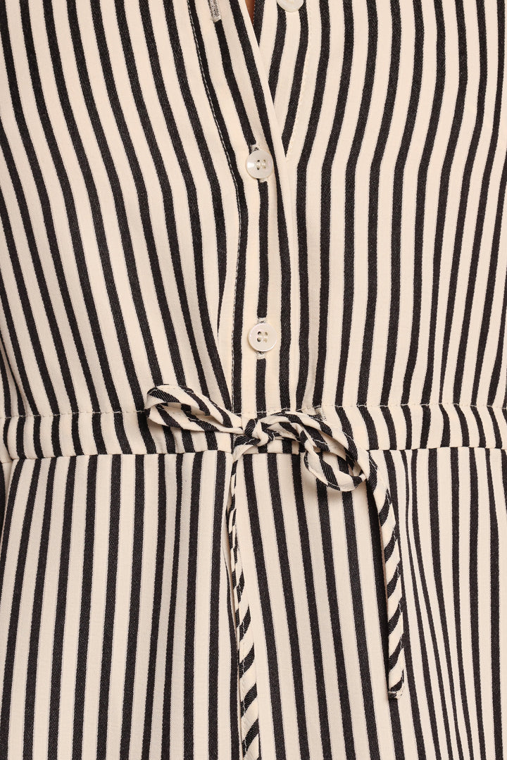 Ronda Mini Dress - Black Stripe
