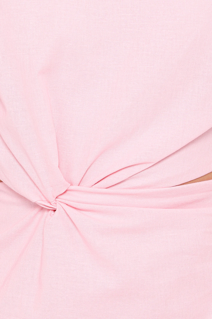Samira One Shoulder Midi Dress - Pink