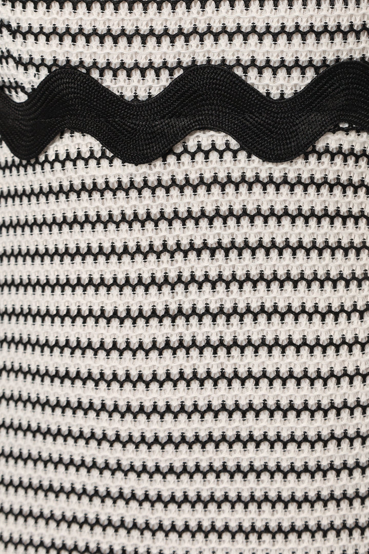Savvy Midi Dress - Black/White