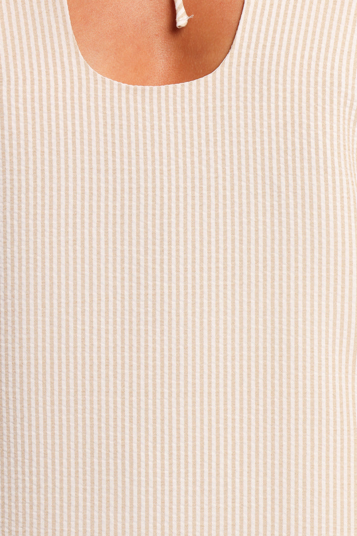 Sidney Mini Dress - Tan Stripe
