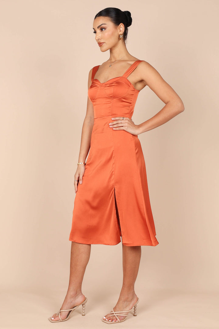 Siobhan Midi Dress - Rust