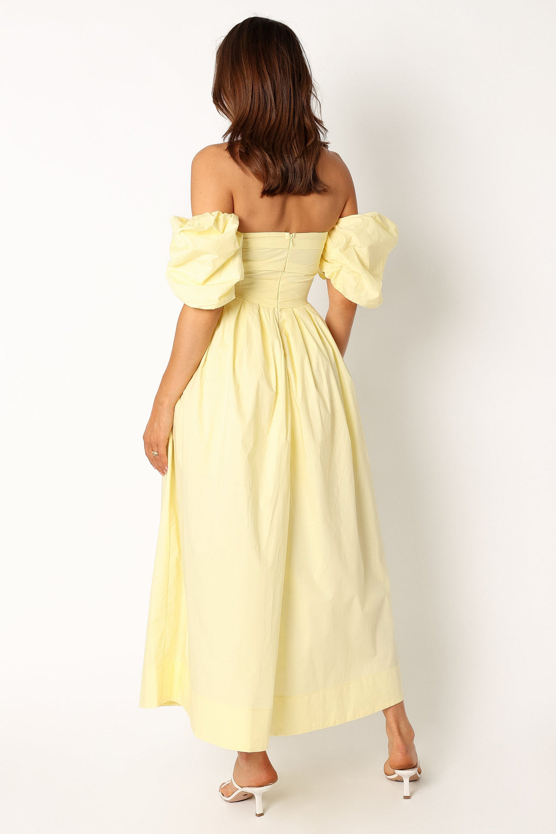 Solana Off Shoulder Midi Dress - Yellow