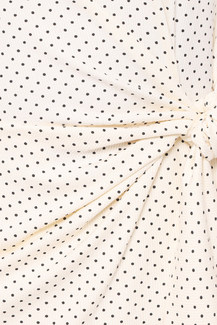 Sonia Mini Dress - White Polka Dot