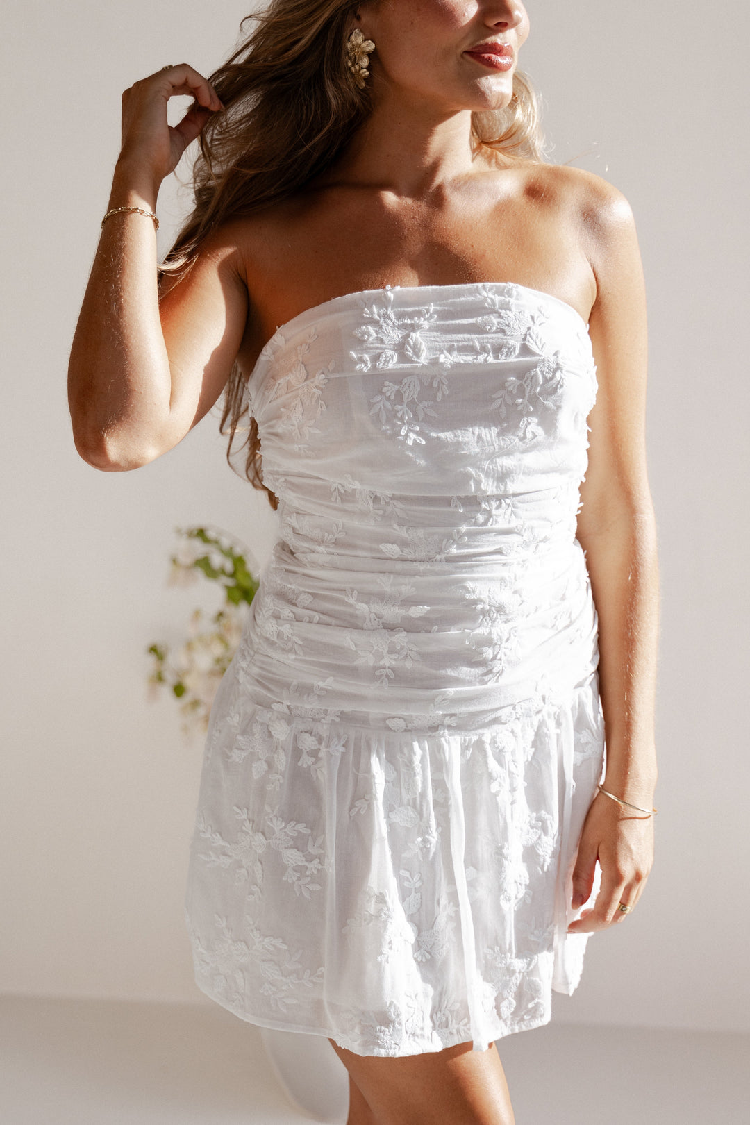 Tiff Strapless Mini - White