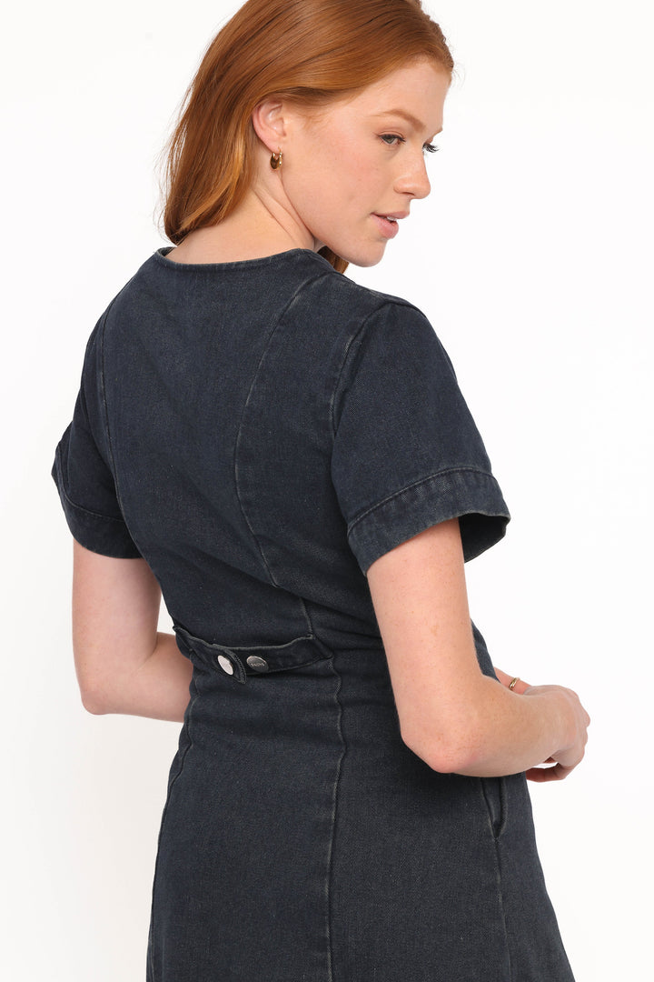 Tilla Denim Mini Dress - Indigo Blue
