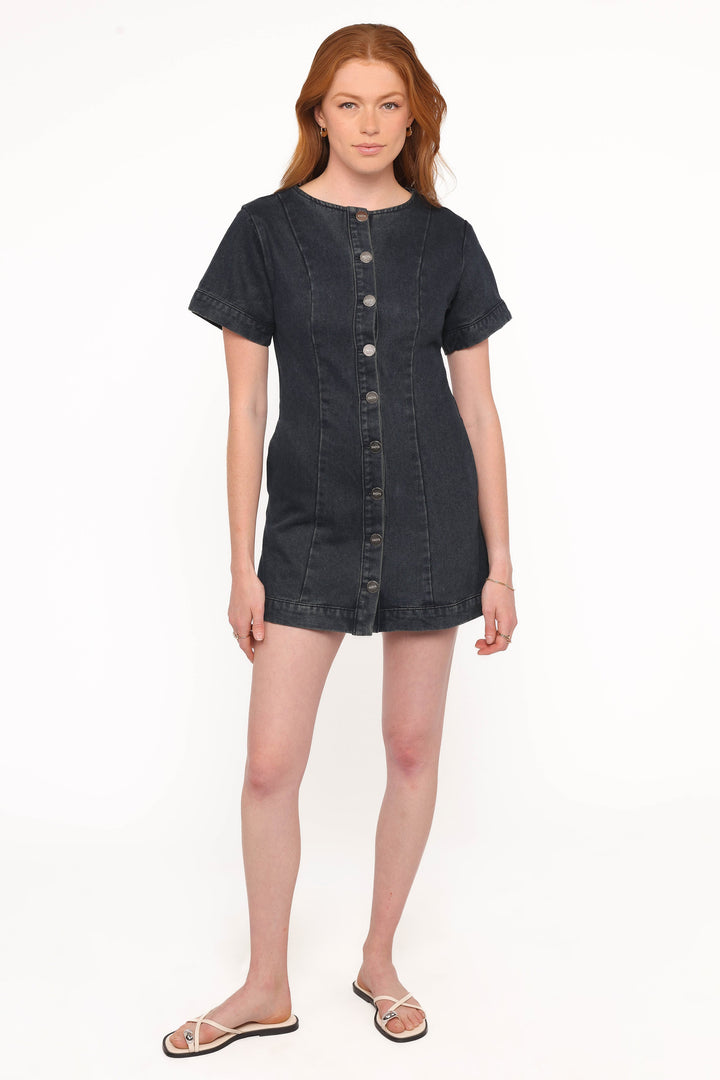 Tilla Denim Mini Dress - Indigo Blue