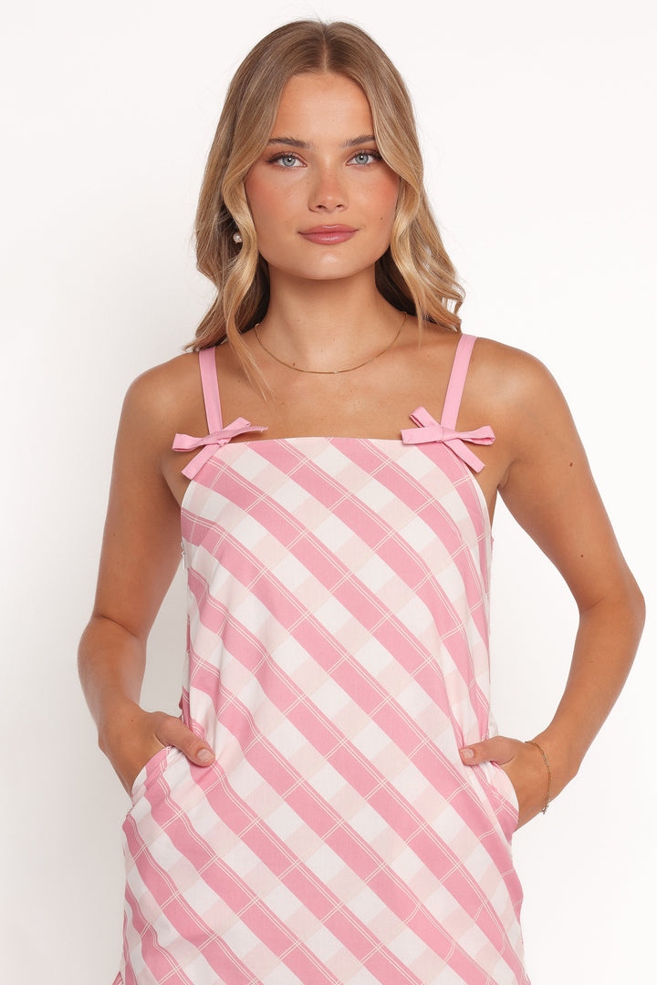 Ulyssa Mini Dress - Pink Check