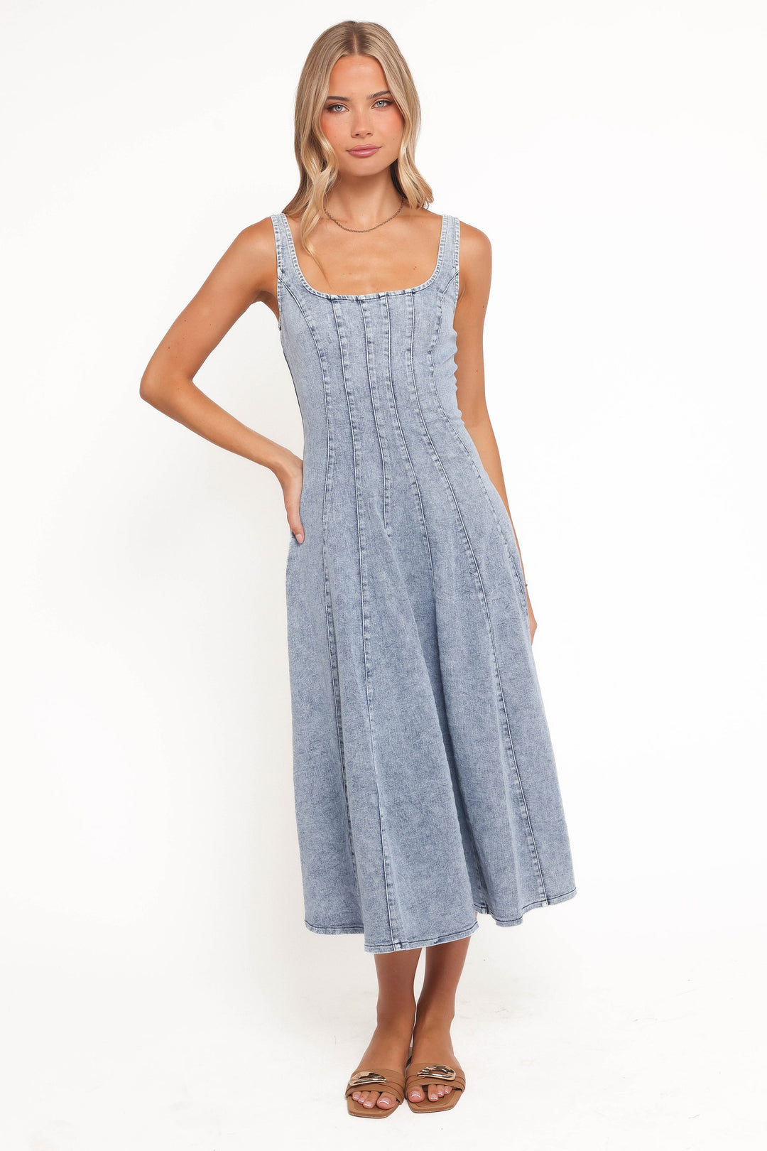 Una Midi Dress - Light Denim