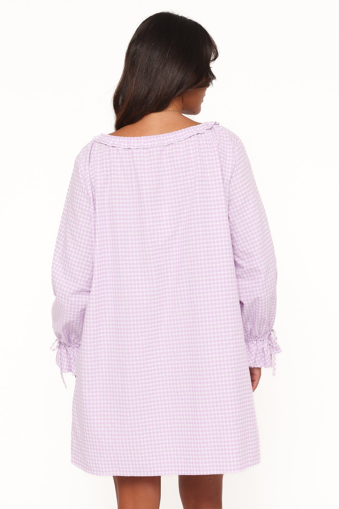 Wendy Mini Dress - Lilac Gingham