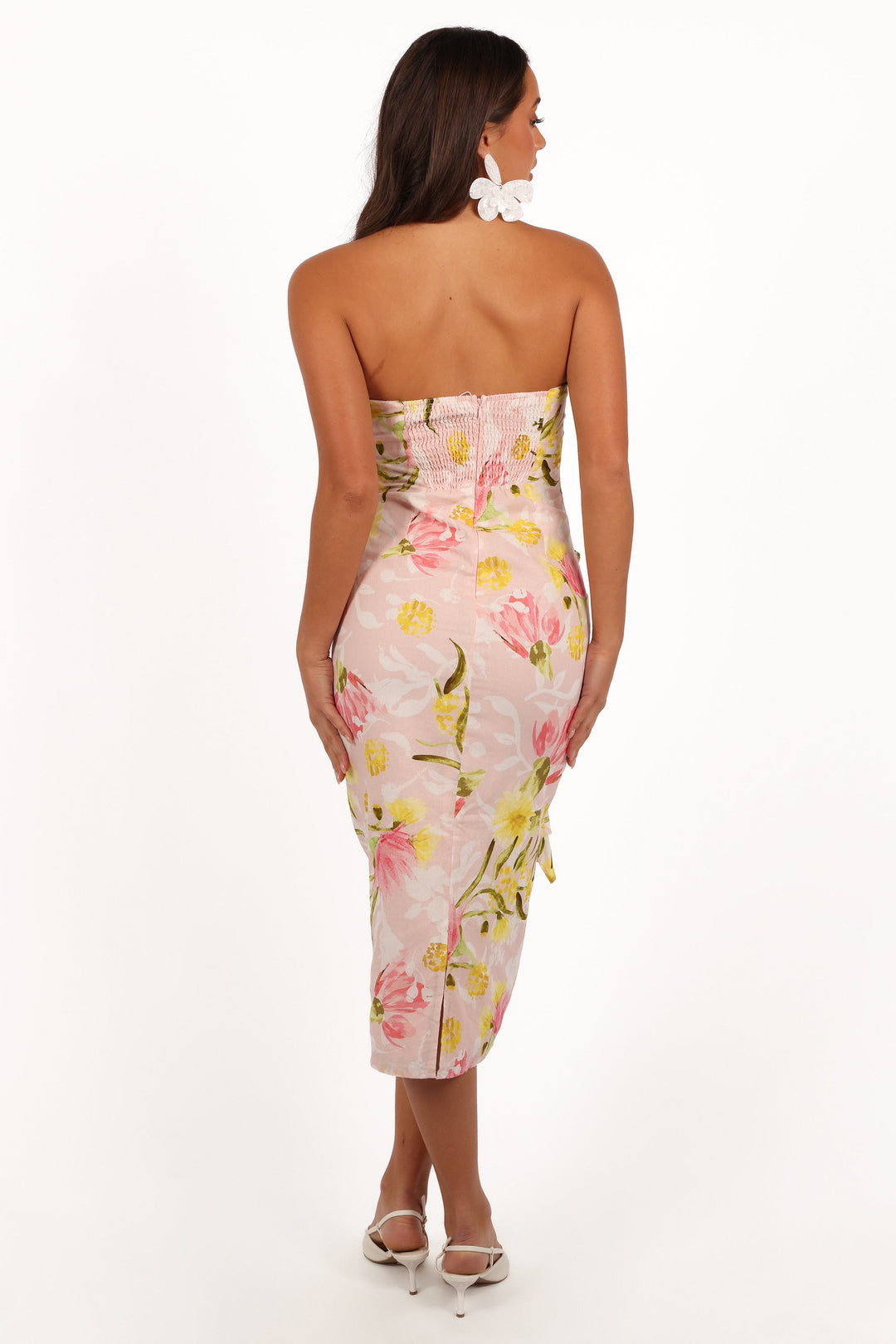 Willa Strapless Midi Dress - Acacia Blossom