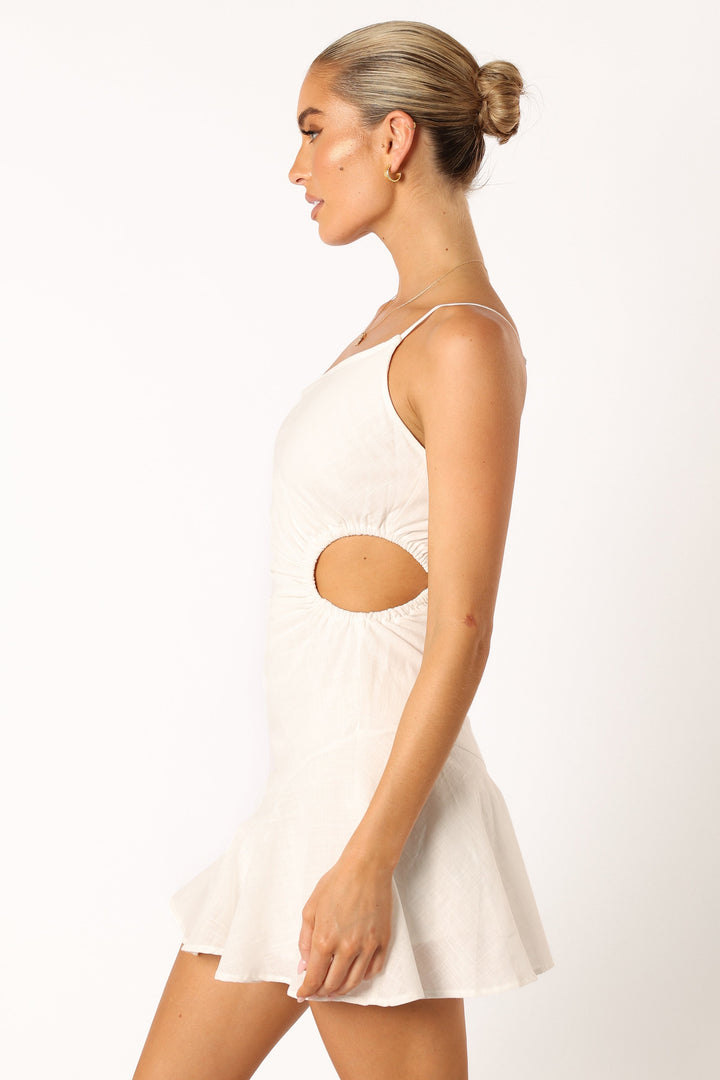 Wimbeldon One Shoulder Mini Dress - White