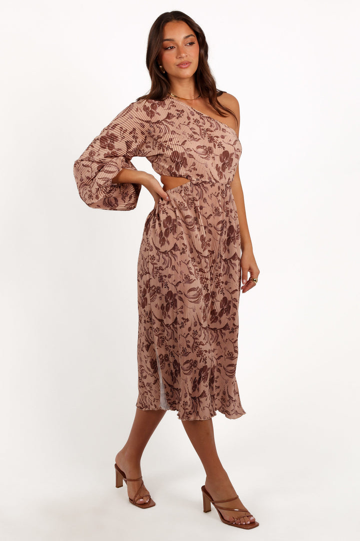Wren One Shoulder Midi Dress - Wild Orchid
