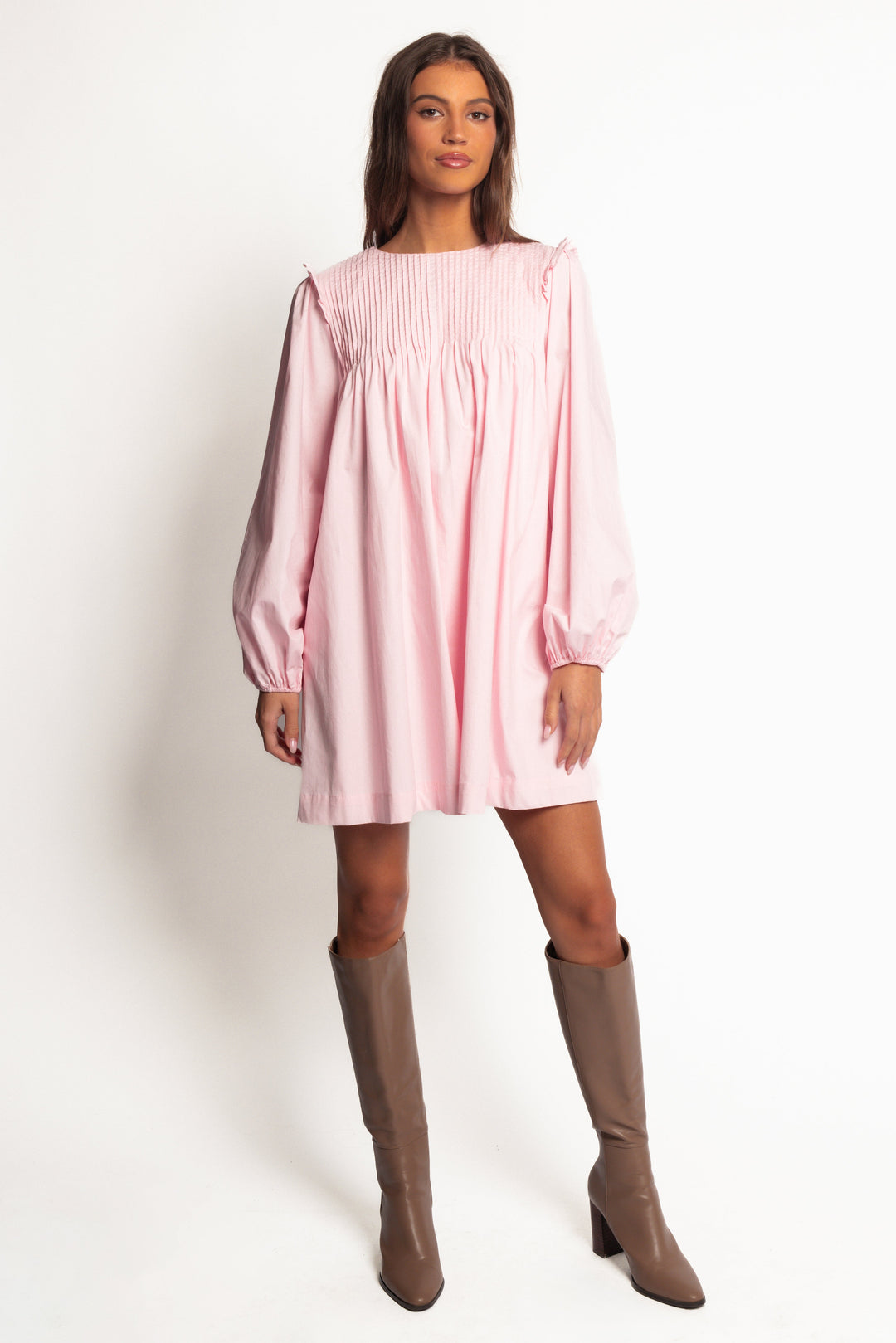 Wyatt Long Sleeve Mini Dress - Pink