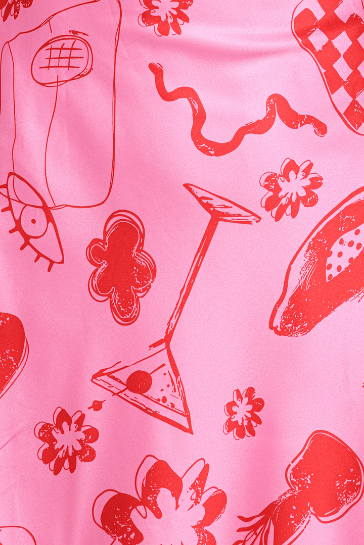 Zayana Mini Dress - Pink Multi