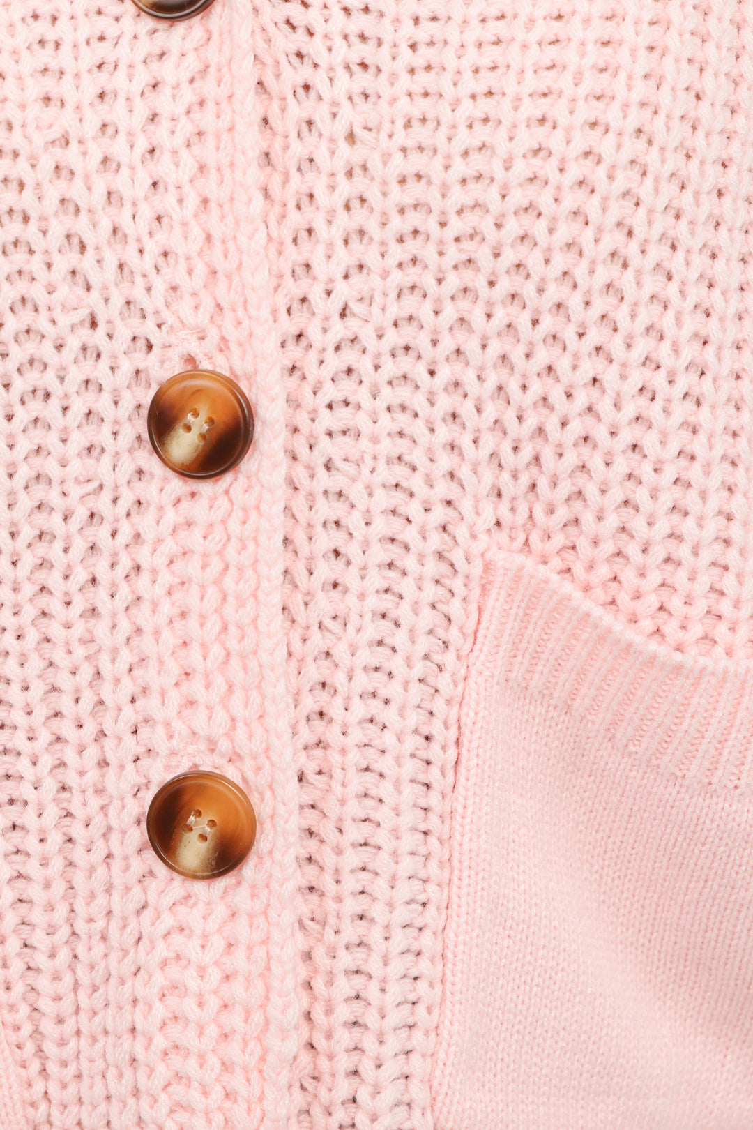 Amelia Oversize Collar Button Cardigan - Pink