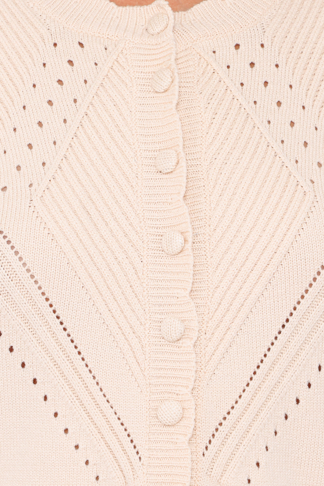 Annika Puff Sleeve Cardigan - Cream