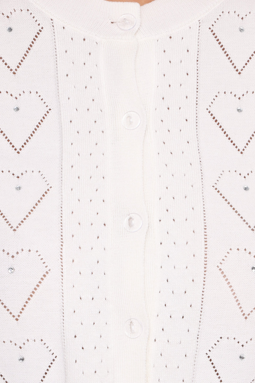 Baylie Pointelle Cardigan - White