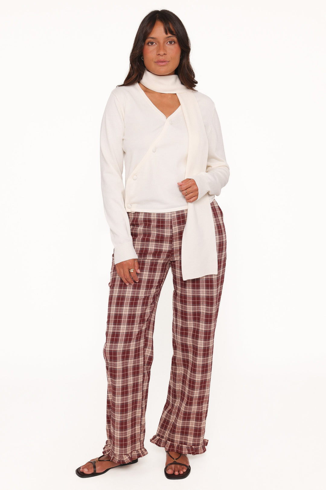 Cassinda Scarf Cardigan - Cream