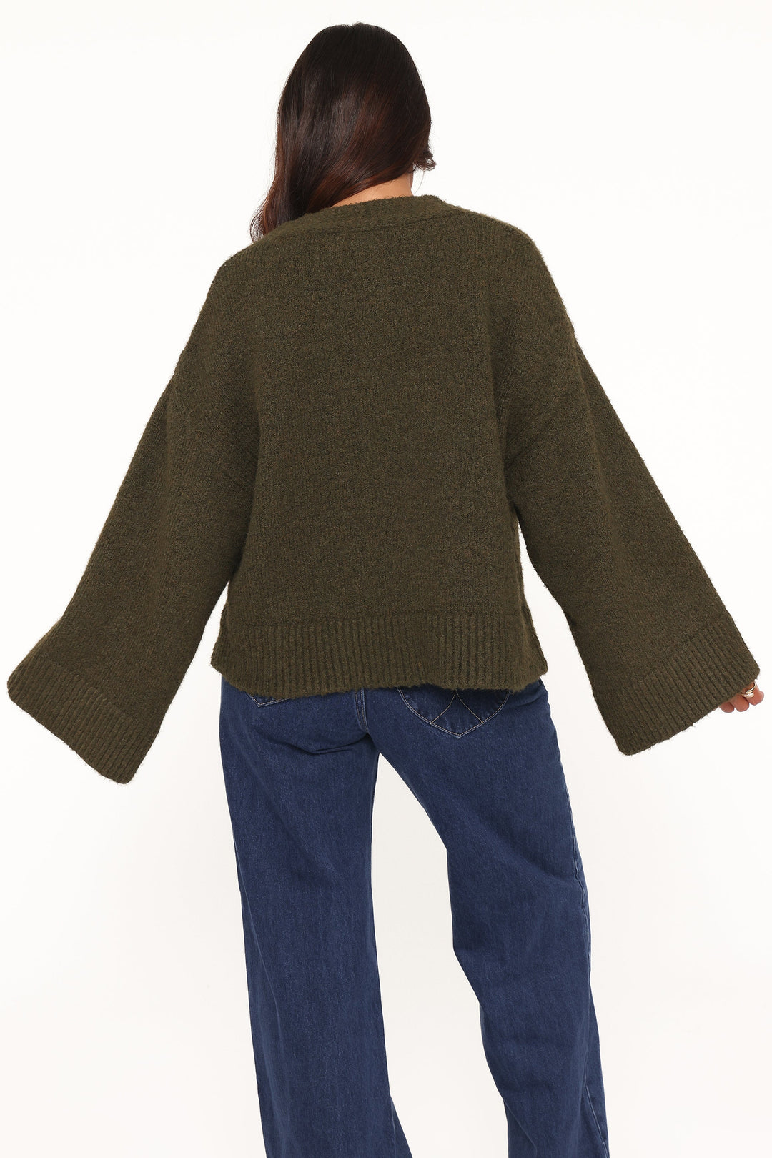 Fern Wide Sleeve Cardigan - Olive