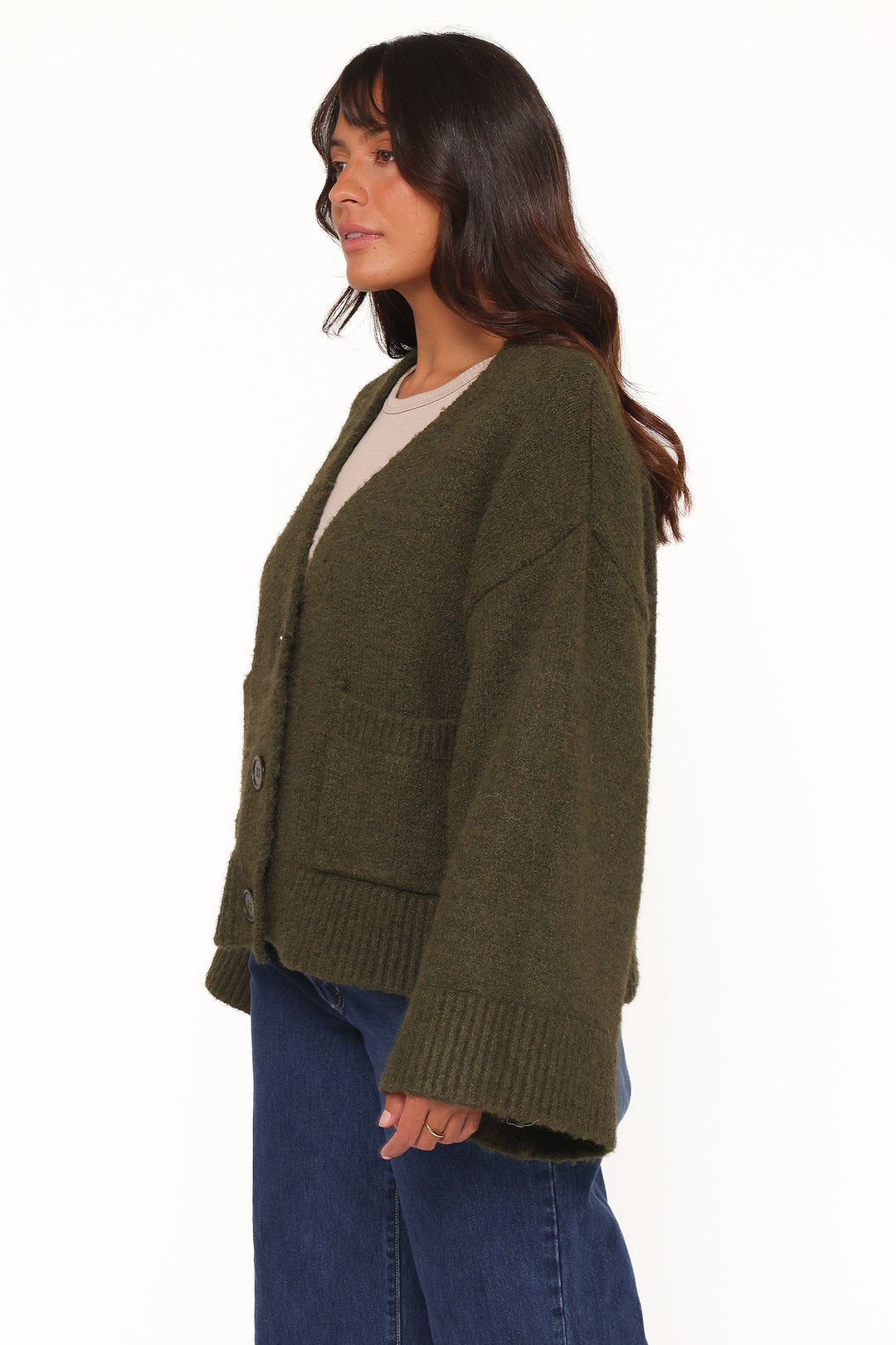 Fern Wide Sleeve Cardigan - Olive