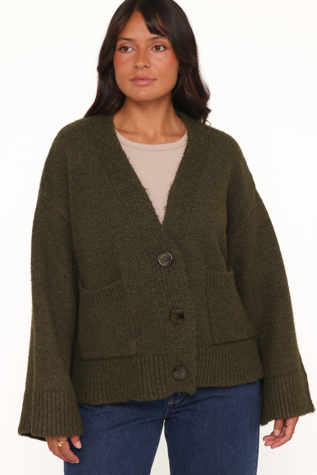 Fern Wide Sleeve Cardigan - Olive