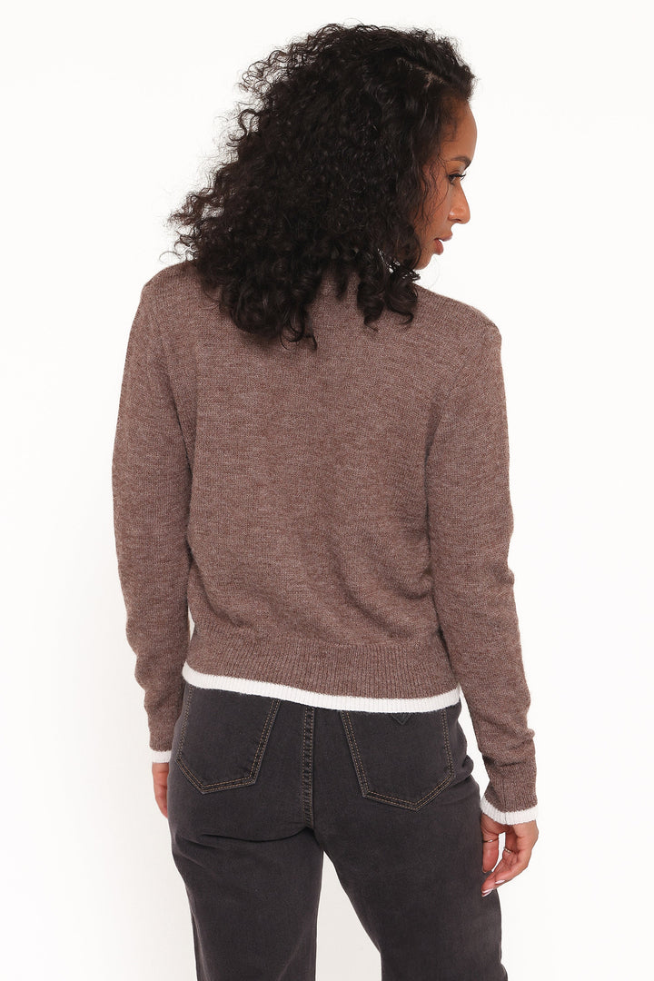 Greta Knit Cardigan - Brown