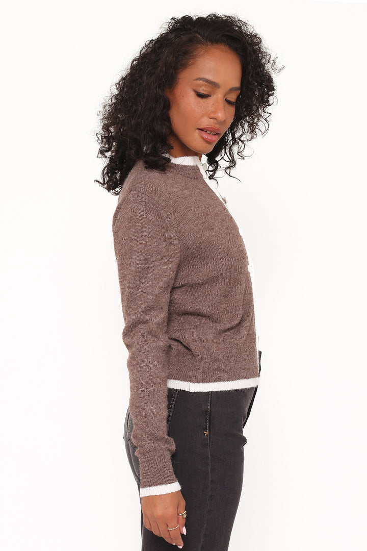 Greta Knit Cardigan - Brown
