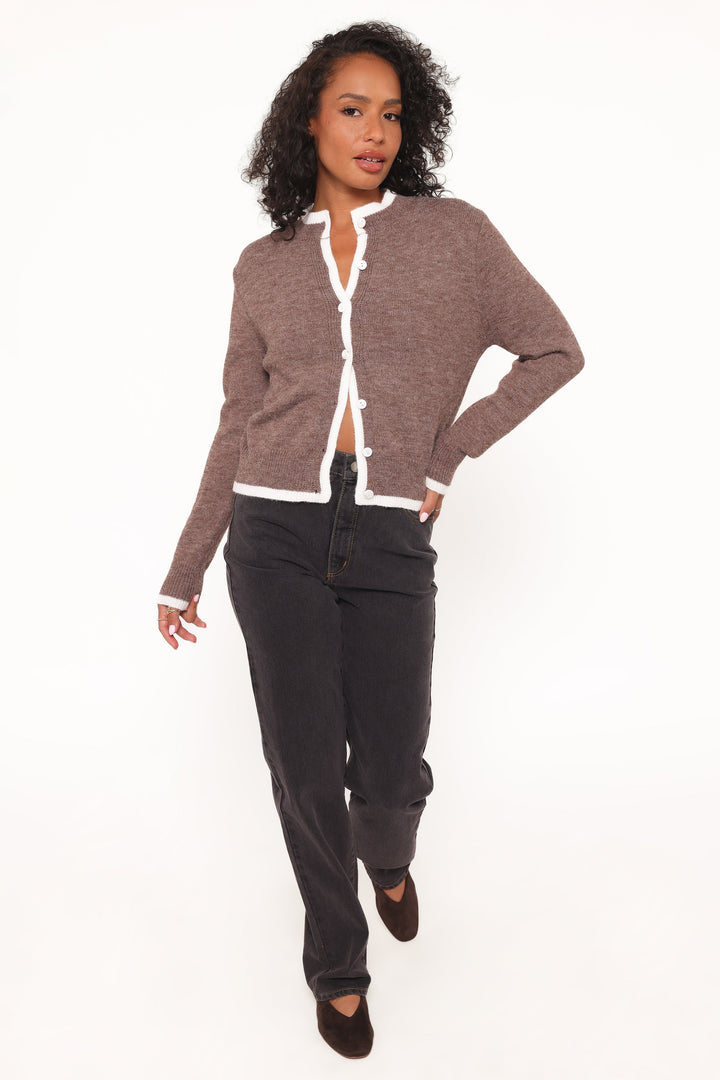 Greta Knit Cardigan - Brown