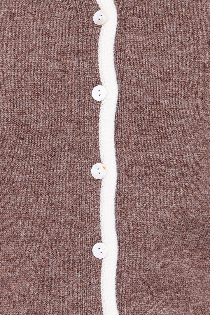 Greta Knit Cardigan - Brown