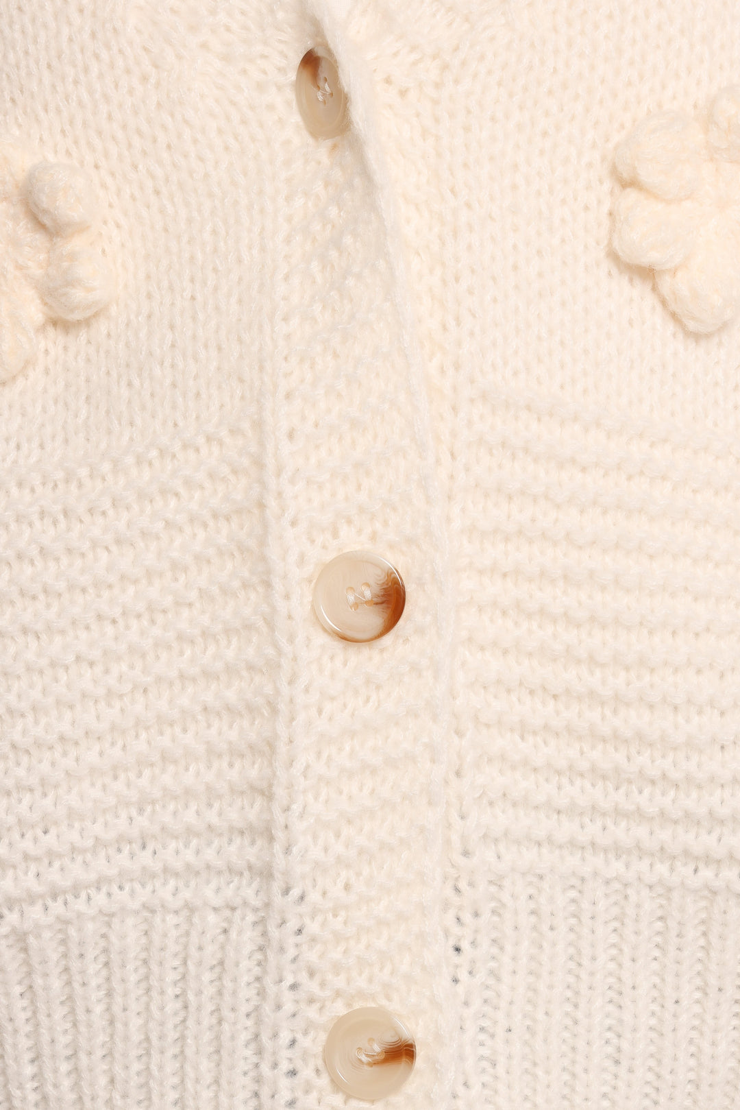 Harlee Flower Cardigan - White