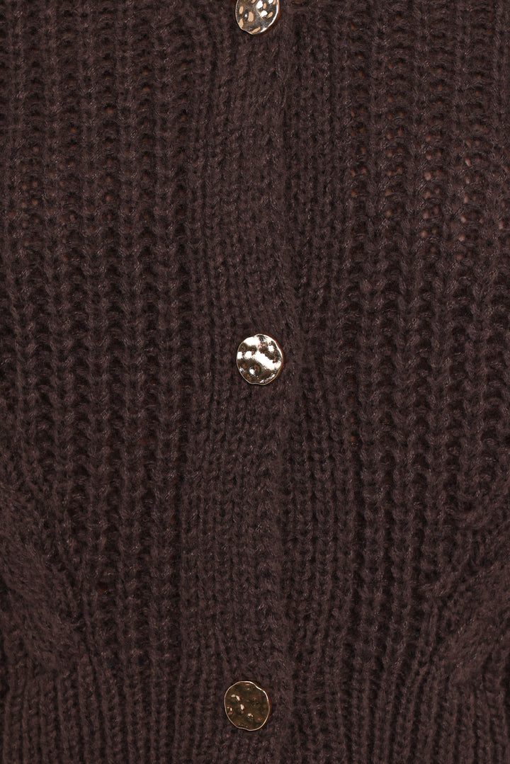 Henderson Thick Knit Cardigan - Brown