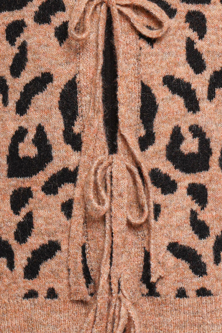 Hudson Tie Front Cardigan - Leopard