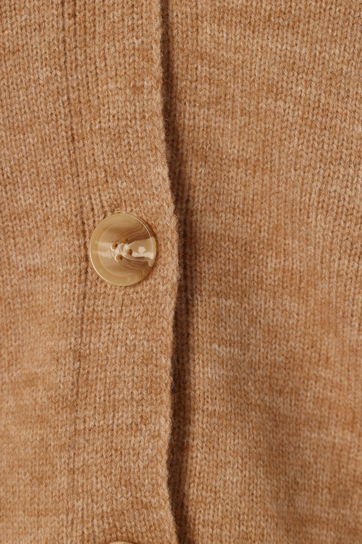 Isabel Button Front Cardigan - Beige