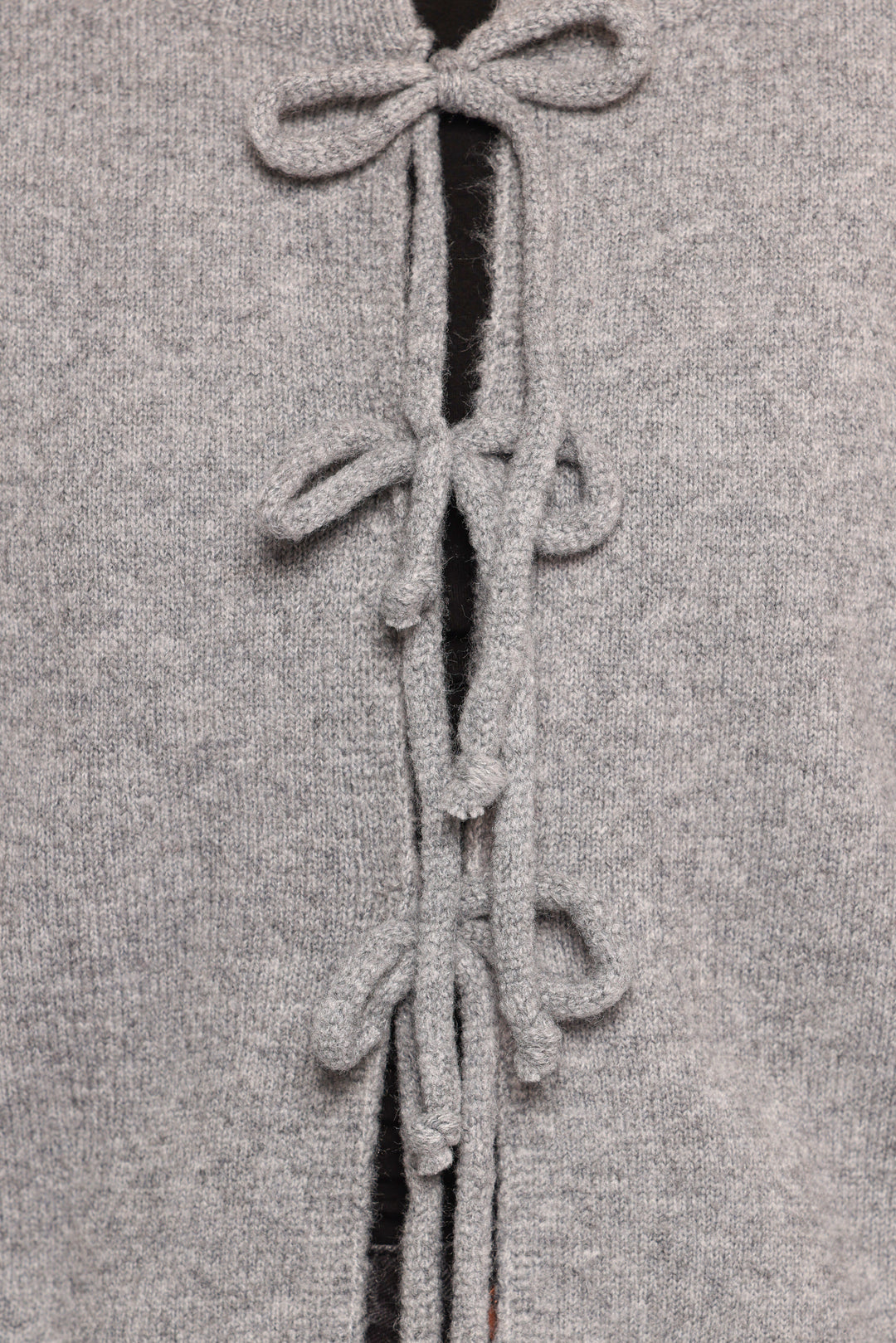 Neri Bow Tie Front Cardigan - Grey