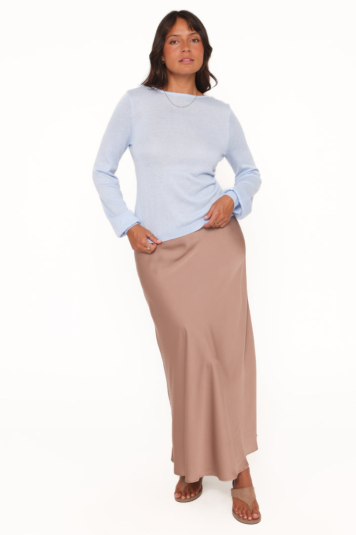 Tillie Lace Trim Cardigan - Pale Blue