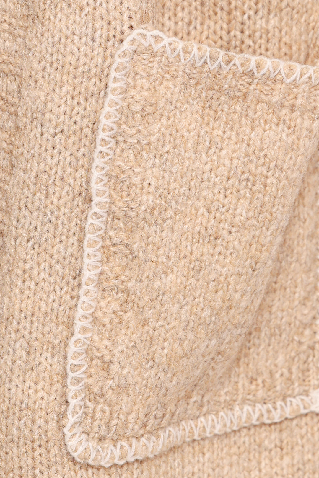 Trinette Contrast Pocket Cardigan - Tan