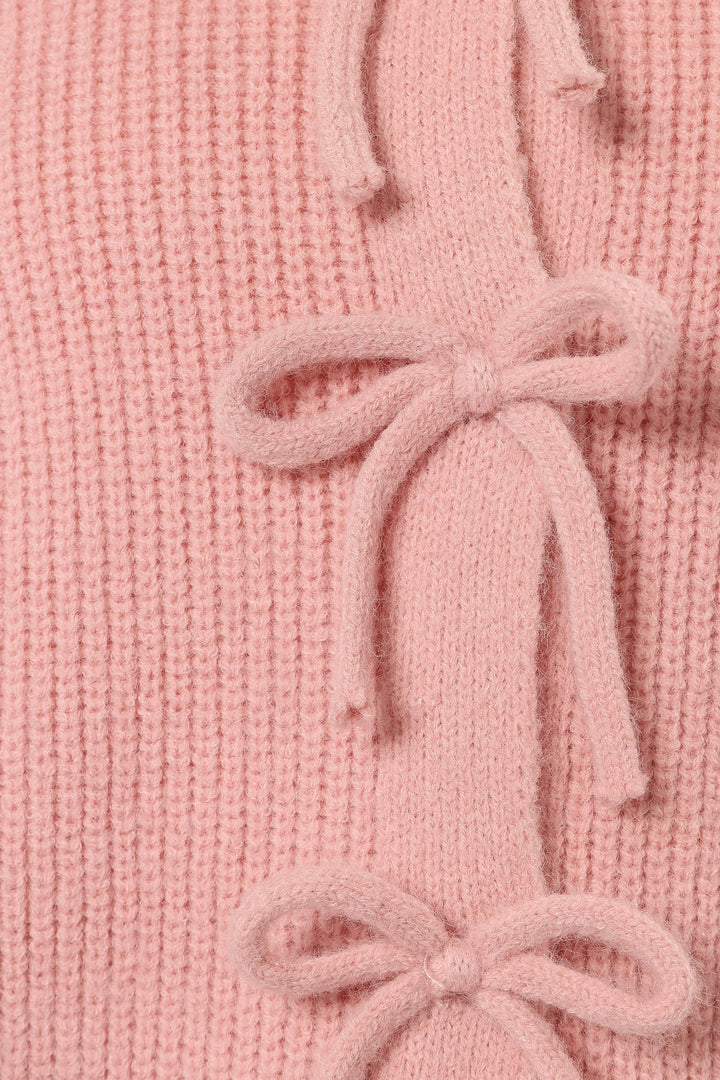 Wilde Bow Front Cardigan - Blush