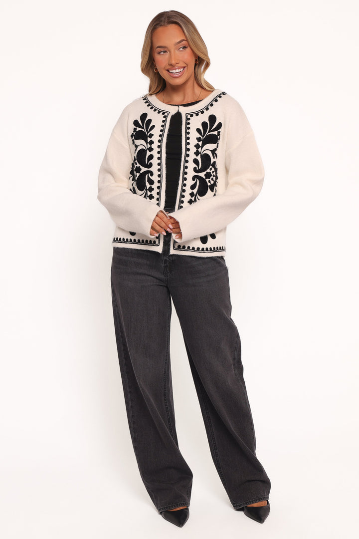 Oliver Floral Embroidered Jacket - Cream