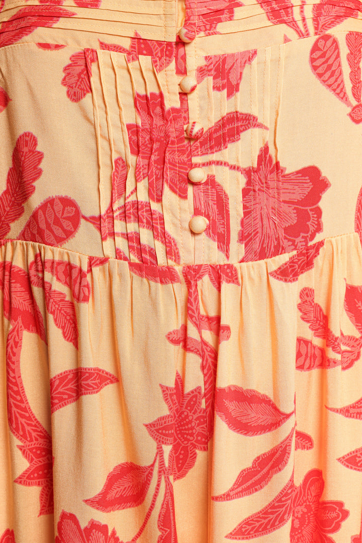 Nani Playsuit - Red Yellow Paisley Floral