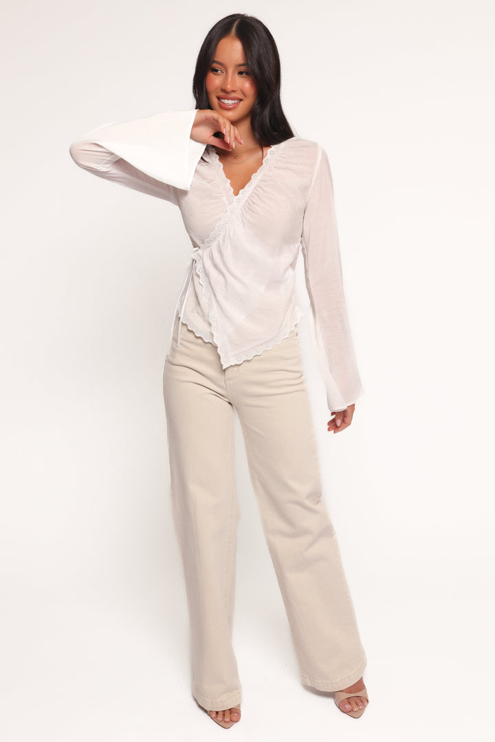 Adira Wrap Blouse - White