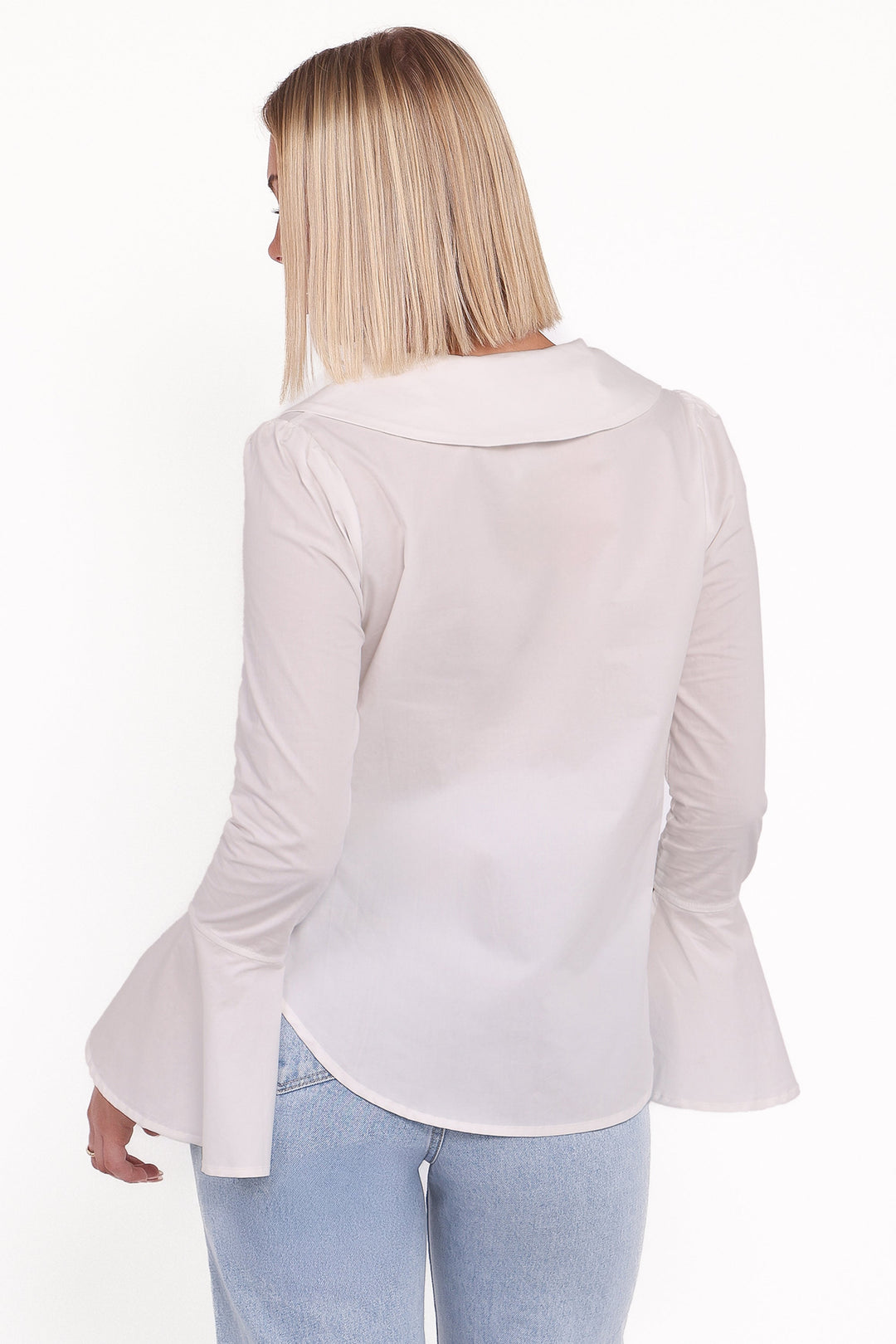 Adler Asymmetrical Tie Shirt - White