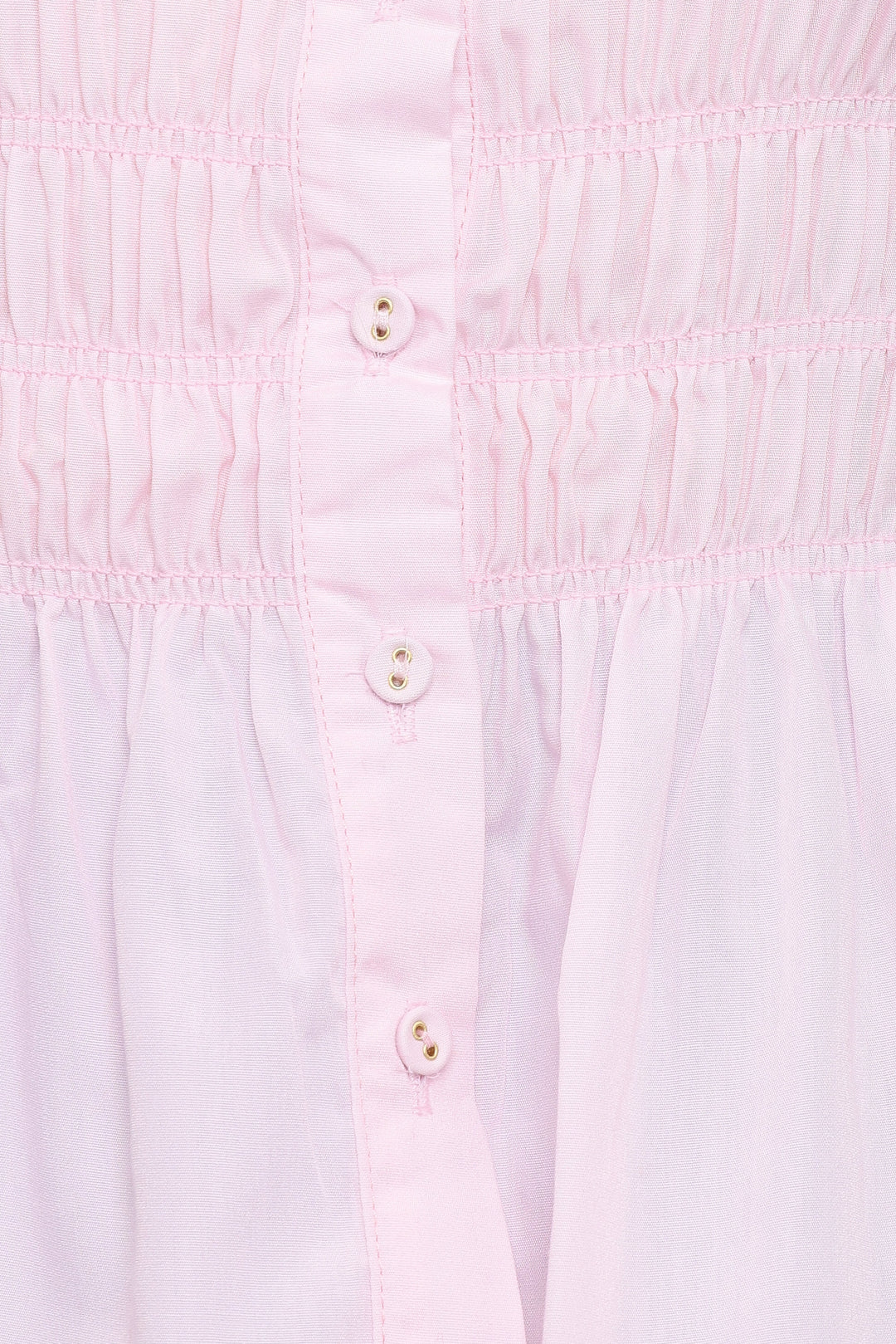 Cameron Shirred Shirt - Pale Pink
