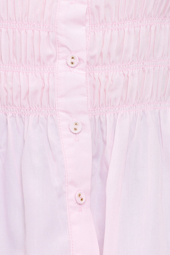 Cameron Shirred Shirt - Pale Pink
