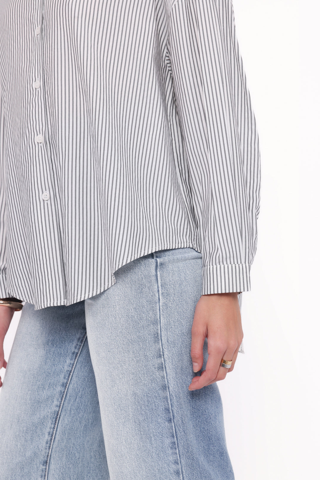 Edna Shirt - Charcoal Stripe
