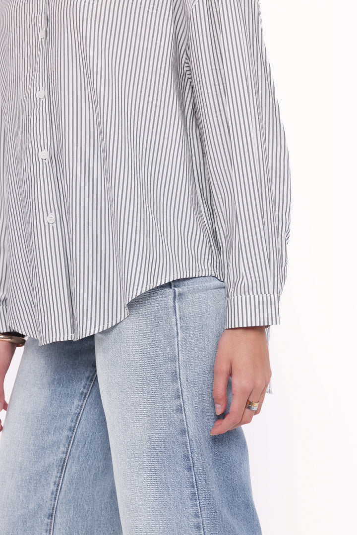 Edna Shirt - Charcoal Stripe